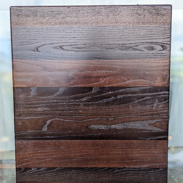 Dark Stained Wood Table Top with Acralyte Finish 1.625 x 24.125 x 30.25