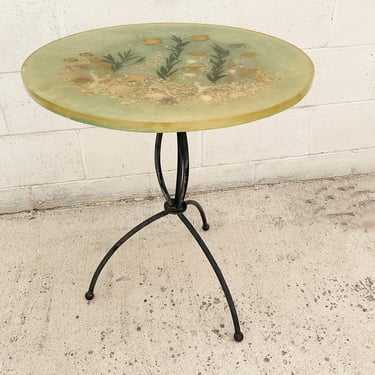 Seascape Resin Epoxy Bistro Table On Steel Base