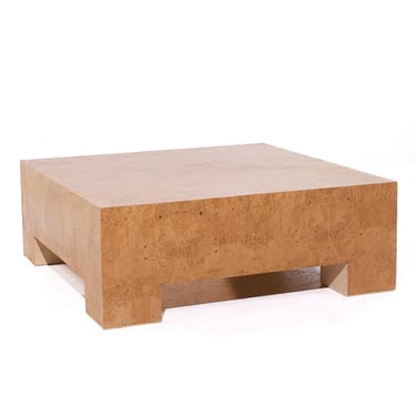 Hickory White Burlwood Coffee Table - mcm 