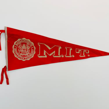 Vintage Massachusetts Institute of Technology M.I.T. Full Size Wool Pennant by Chicago Pennant Company Chipenco 
