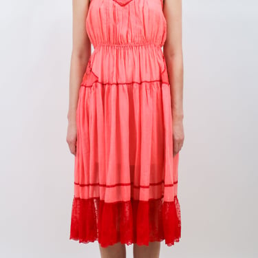 1970s Red Gauzy Sundress by 'JUMP'