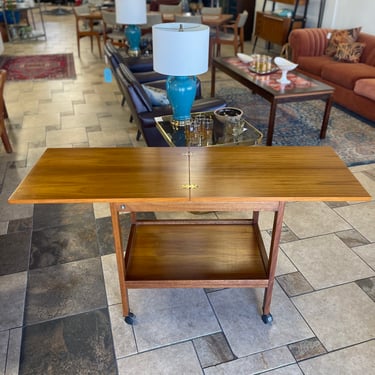 Mid Century Teak Extendable Bar Cart by BIF Korea