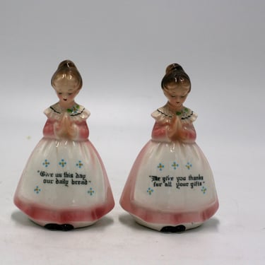 vintage Enesco Kitchen Prayer Salt and Pepper Shakers Made in Japan 