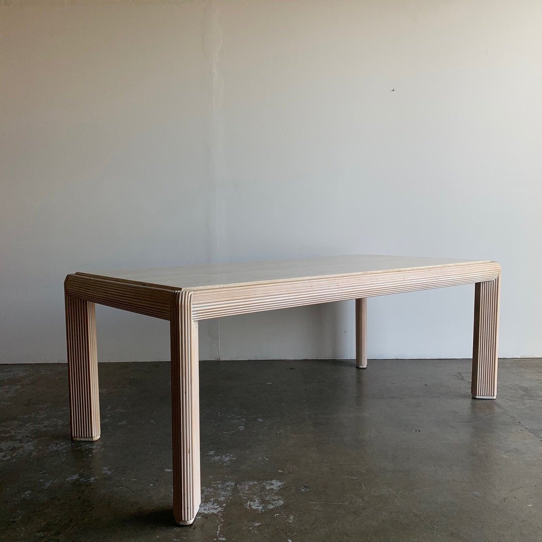 Pencil reed and travertine dining table | Vintage On Point | Los ...