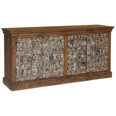 Wonderful 71" Teak Sideboard with Antique Indian Doors by Terra Nova Furniture Los Angeles 