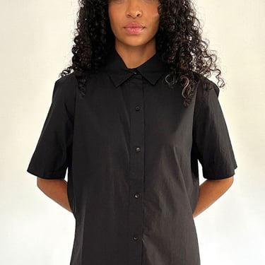 Ali Short Sleeve Button Down - Black on Garmentory