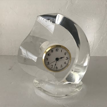 Van Teal Lucite Mantle Clock Vintage Mid Century 