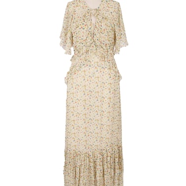 Dôen Silk Chiffon Floral Dress