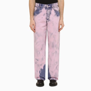 Dries Van Noten Pine Pink Tie-Dye Jeans Men