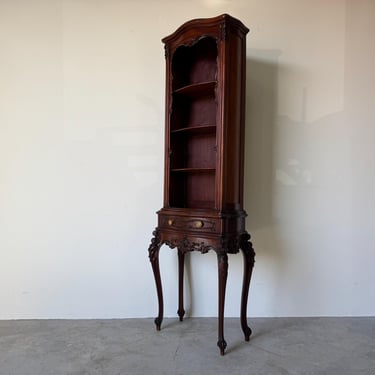 Vintage French Rococo Louis XV–Style Carved Mahogany Cabinet 