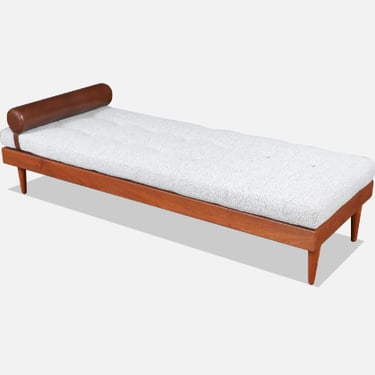 Danish Modern Teak Daybed w\/ Leather Accents