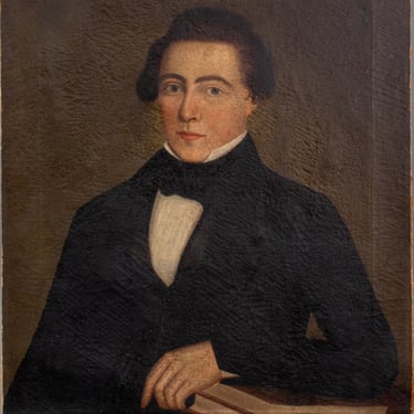 Ammi Phillips Attributed Portrait of a Gentleman Oil