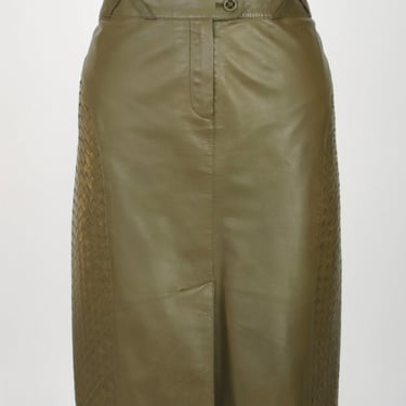 Bottega Veneta Intrecciato Leather Skirt*