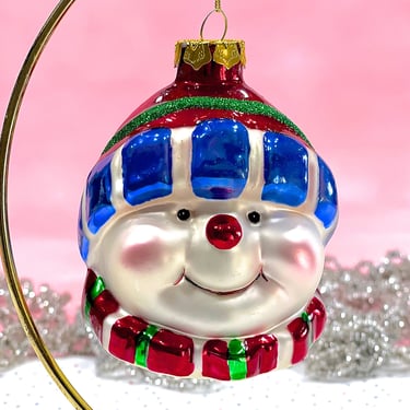 VINTAGE: 1990s - Christmas Tree Snowman Ornament - Holiday Ornament - Christmas Tree Decoration - Xmas 