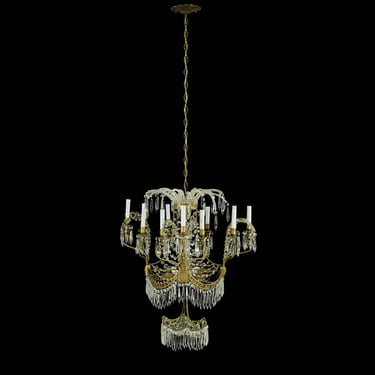 The Plaza Hotel Russian 12 Arm Crystal Dore Bronze Chandelier