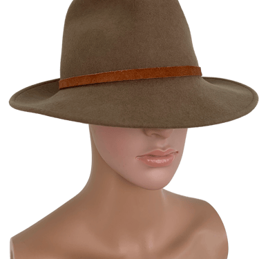 70s Lightweight Wool Hat Mens Dull Olive Neutral By Lite Felt