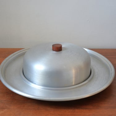 Vintage Art Deco Spun Aluminum Cheese & Cracker Board by Russel Wright, 1930s-40s 