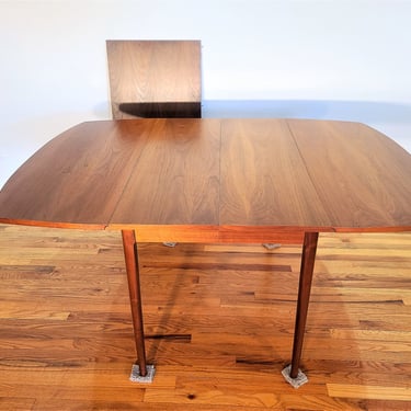 Mid Century Drexel Drop Leaf Dining Table by Kipp Stewart, Expandable to 84 Inches 