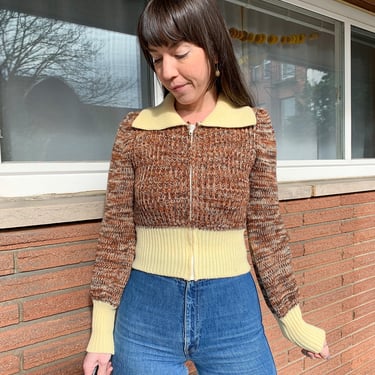 70s Arpeja cropped knit cardigan 