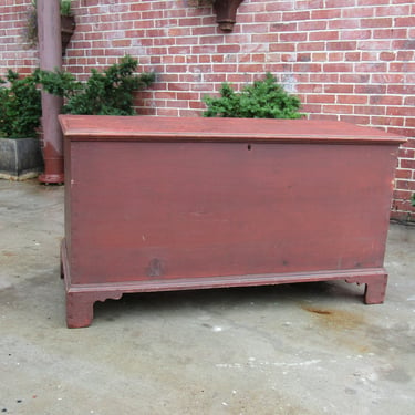 19th c Red paint decorated Pennsylvania blanket chest 