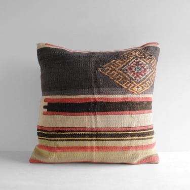 Vintage Kilim Throw Pillow 15.5