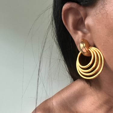 vintage gold tone drop earrings 