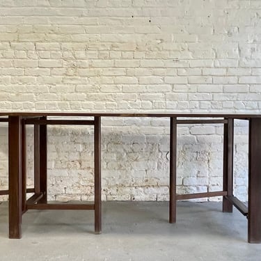 Extra Long Mid Century MODERN Walnut Gateleg DINING TABLE in the style of Bruno Mathsson’s Maria table, Made in Yugoslavia, 1960’s 