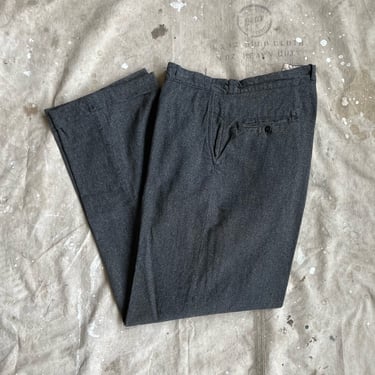 Size 40x30 Vintage 1930s Salt and Pepper Convert Cloth Cotton Workwear Work Pants 2222 
