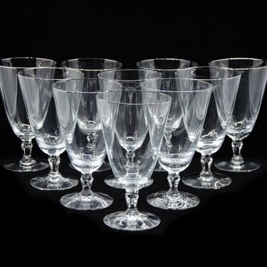 Set of 11 Fostoria Silver Flutes Pattern Low Water Goblets 