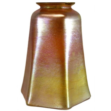 Antique American Tiffany Studios Art Nouveau Glass Gold Lamp Shade 