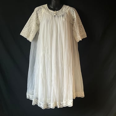 white peignoir set ethereal floral lace nightgown and robe small 