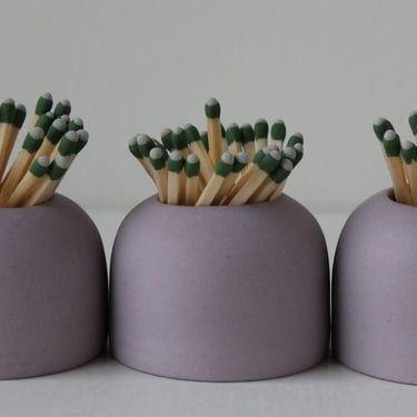 Sale! Lilac Ceramic Match Striker with Matches 