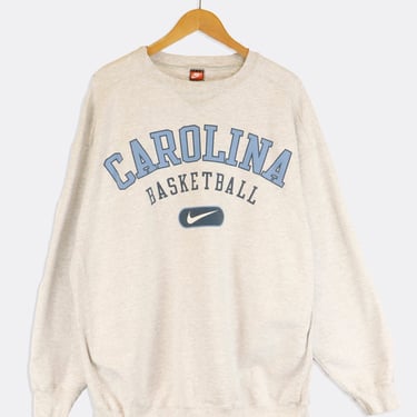 Vintage Nike NCAA Carolina Basketball  Block Lettering Sweatshirt Sz L