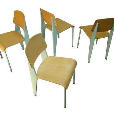X--SOLD--VINTAGE Jean Prouvé Standard Chairs for Vitra (set of 4)
