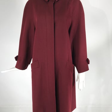 Hermes Classic Burgundy Wool Twill Over Coat