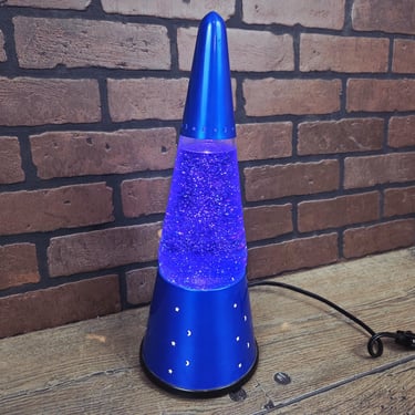 Groovy Mod Blue Wizard Lava Lamp with Blue Glitter Lava 