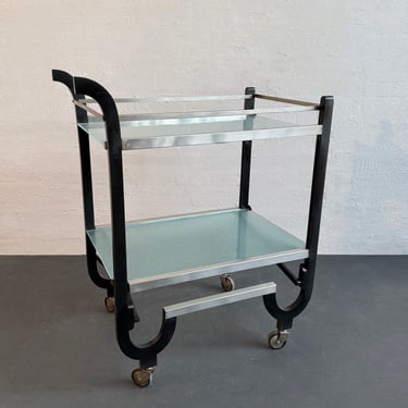 Art Deco Folding Bar Cart Attributed to Donald Deskey