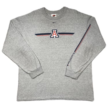 Vintage 90s Nike Team University of Arizona Wildcats Center Swoosh Long Sleeve Graphic T-Shirt Size XL 