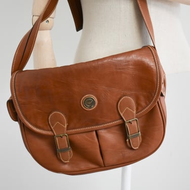 1980s Capezio Brown Vinyl Shoulder Bag 