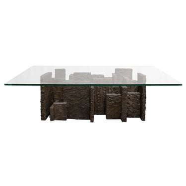 Paul Evans Rare Skyscraper Dining Table in Sculptured Bronze Resin 1972 (Signed and Dated)