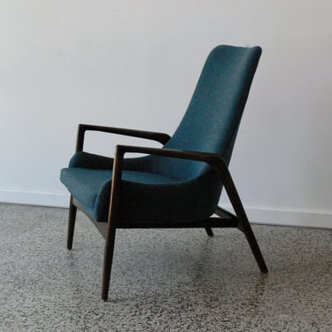 Danish Ib Kofod Larsen High Back Lounge Chair for Selig 