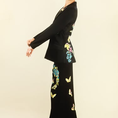 John Galliano Embroidered Butterfly Suit 