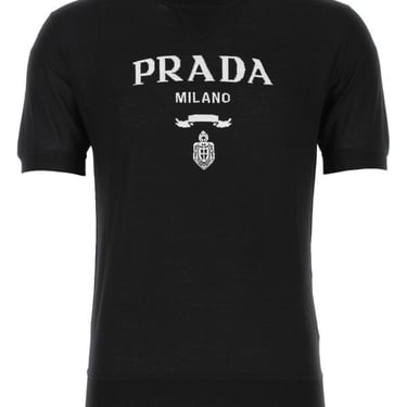 Prada Men Black Wool T-Shirt