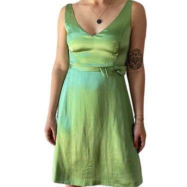 Banana Republic Womens Green 100% Silk Mini Cocktail Evening Dress Sz 4 