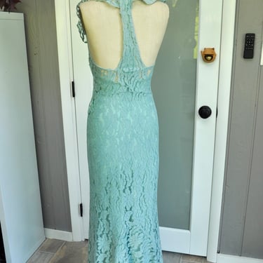 vintage 1930s seafoam green bias cut dress w/ slip XS/S 