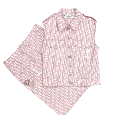 Dior Pink Monogram Rhinestone Set