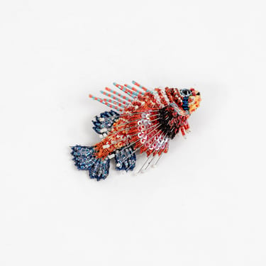 Lion Sea Fish Embroidered Pin