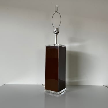 1980's George Bullio Lucite Table Lamp 