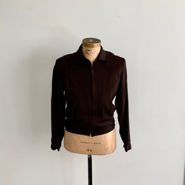 Fieldmaster Casuals by Sears vintage 1950s brown Ricky jacket-Size S/M 