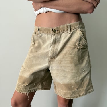 Thrashed Tan Carhartt Shorts 35w